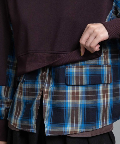 MARECHAL TERRE（マルシャルテル）の「レイヤードトップス（Tシャツ/カットソー・レディース・ブラック/カーキ/ネイビー/ブラウン・MEDIUM）」の13枚目の写真