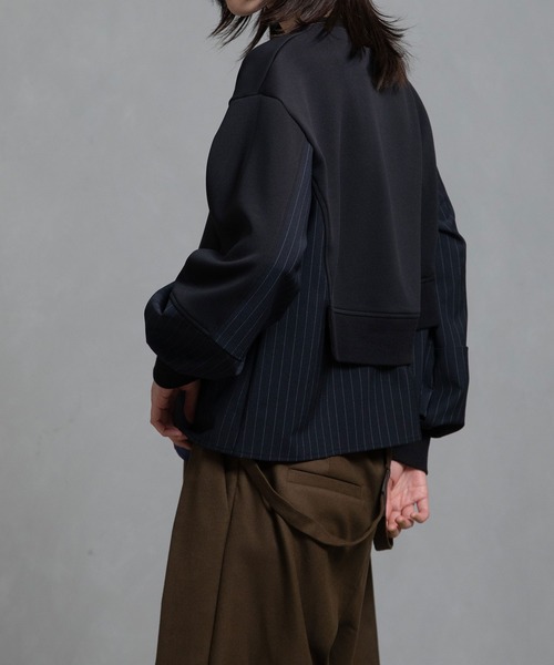 MARECHAL TERRE（マルシャルテル）の「レイヤードトップス（Tシャツ/カットソー・レディース・ブラック/カーキ/ネイビー/ブラウン・MEDIUM）」の10枚目の写真