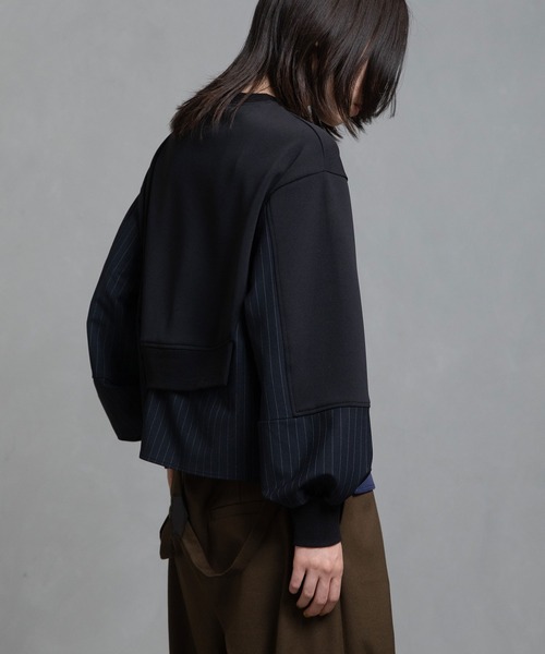 MARECHAL TERRE（マルシャルテル）の「レイヤードトップス（Tシャツ/カットソー・レディース・ブラック/カーキ/ネイビー/ブラウン・MEDIUM）」の8枚目の写真