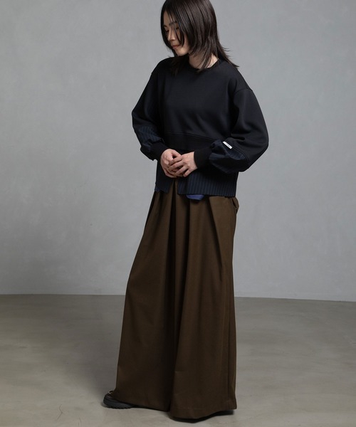 MARECHAL TERRE（マルシャルテル）の「レイヤードトップス（Tシャツ/カットソー・レディース・ブラック/カーキ/ネイビー/ブラウン・MEDIUM）」の6枚目の写真