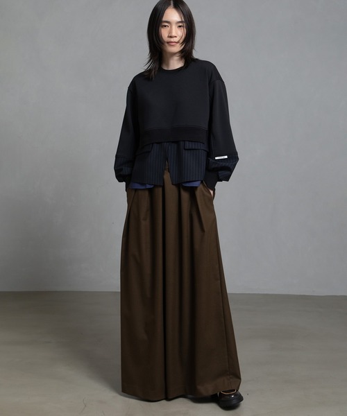 MARECHAL TERRE（マルシャルテル）の「レイヤードトップス（Tシャツ/カットソー・レディース・ブラック/カーキ/ネイビー/ブラウン・MEDIUM）」の5枚目の写真