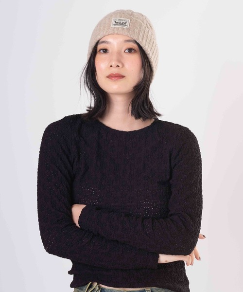 Levi's（リーバイス）の「Levi's/リーバイス ケーブルニットバックパッチビーニー（ニットキャップ/ビーニー・レディース・ベージュ・OS）」の3枚目の写真