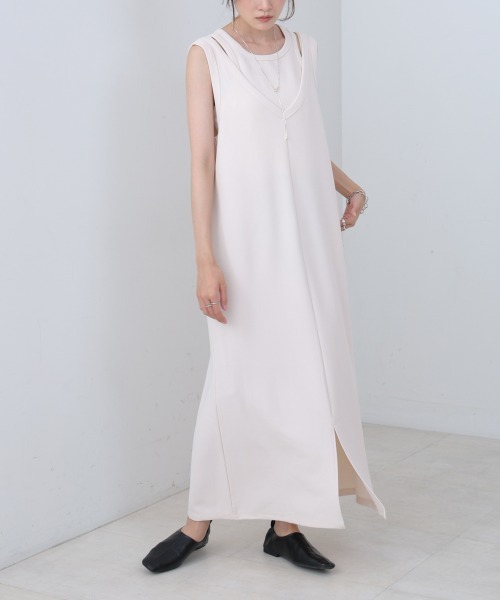 Bab(バブ)の「【S・Mサイズ展開】レイヤードSETワンピース(ワンピース・レディース・ホワイト系その他/ブラウン/ブラック・S/M)」の3枚目の写真