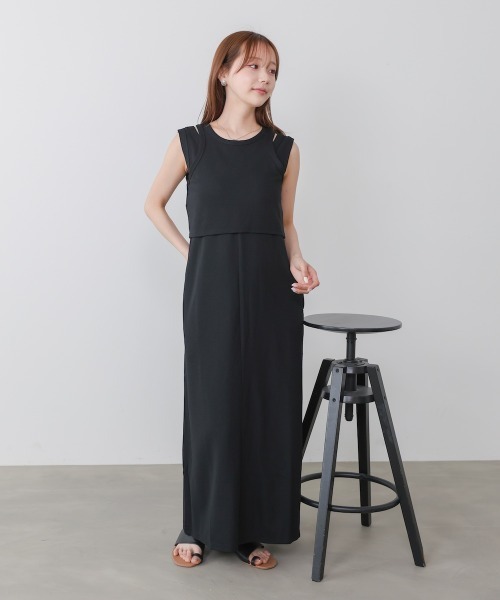 Bab(バブ)の「【S・Mサイズ展開】レイヤードSETワンピース(ワンピース・レディース・ホワイト系その他/ブラウン/ブラック・S/M)」の1枚目の写真