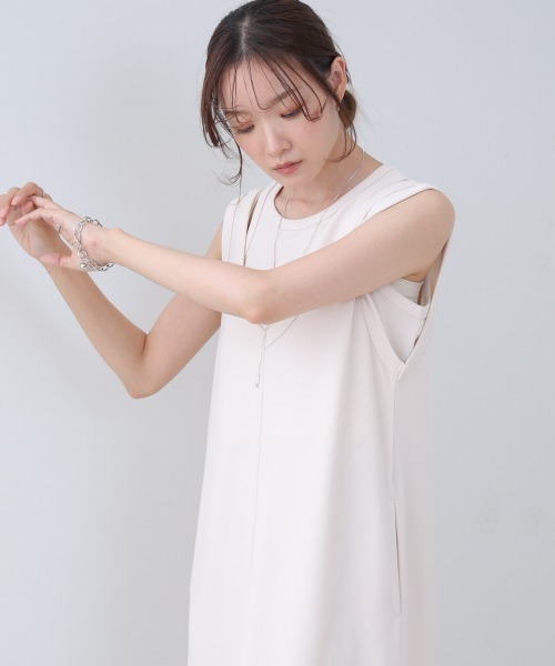 Bab(バブ)の「【S・Mサイズ展開】レイヤードSETワンピース(ワンピース・レディース・ホワイト系その他/ブラウン/ブラック・S/M)」の4枚目の写真