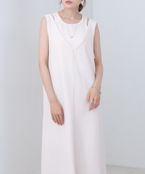 Bab(バブ)の「【S・Mサイズ展開】レイヤードSETワンピース(ワンピース・レディース・ホワイト系その他/ブラウン/ブラック・S/M)」の5枚目の写真