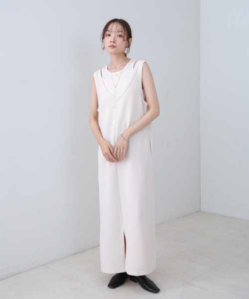 Bab(バブ)の「【S・Mサイズ展開】レイヤードSETワンピース(ワンピース・レディース・ホワイト系その他/ブラウン/ブラック・S/M)」の9枚目の写真