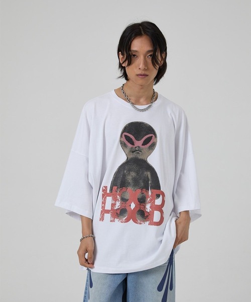 HOODHOOD（フッドフッド）の「【UNISEX】HOODHOOD／AlienOverfit Ｔ（Tシャツ/カットソー・レディース・ホワイト/ブラック/パープル・MEDIUM）」の4枚目の写真