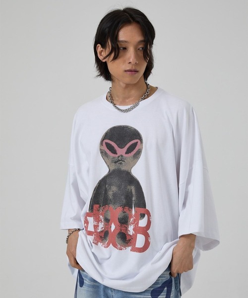 HOODHOOD（フッドフッド）の「【UNISEX】HOODHOOD／AlienOverfit Ｔ（Tシャツ/カットソー・レディース・ホワイト/ブラック/パープル・MEDIUM）」の6枚目の写真