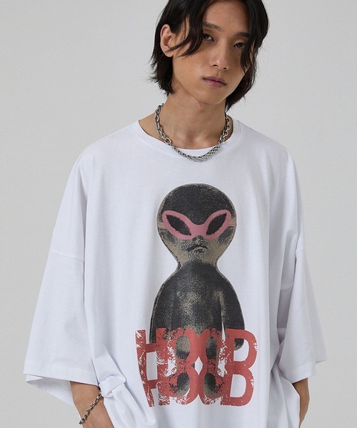 HOODHOOD（フッドフッド）の「【UNISEX】HOODHOOD／AlienOverfit Ｔ（Tシャツ/カットソー・レディース・ホワイト/ブラック/パープル・MEDIUM）」の7枚目の写真