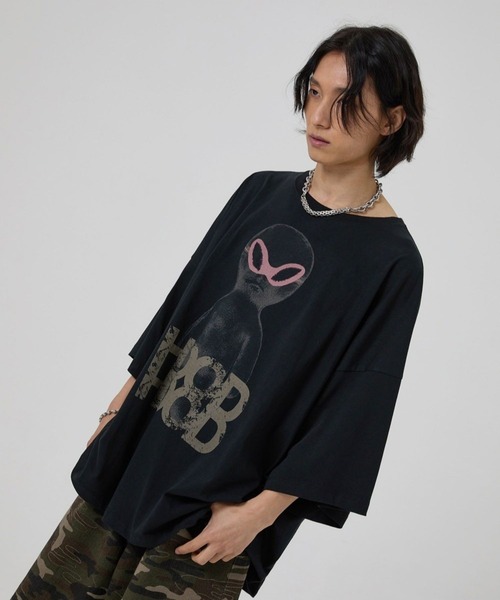 HOODHOOD（フッドフッド）の「【UNISEX】HOODHOOD／AlienOverfit Ｔ（Tシャツ/カットソー・レディース・ホワイト/ブラック/パープル・MEDIUM）」の13枚目の写真