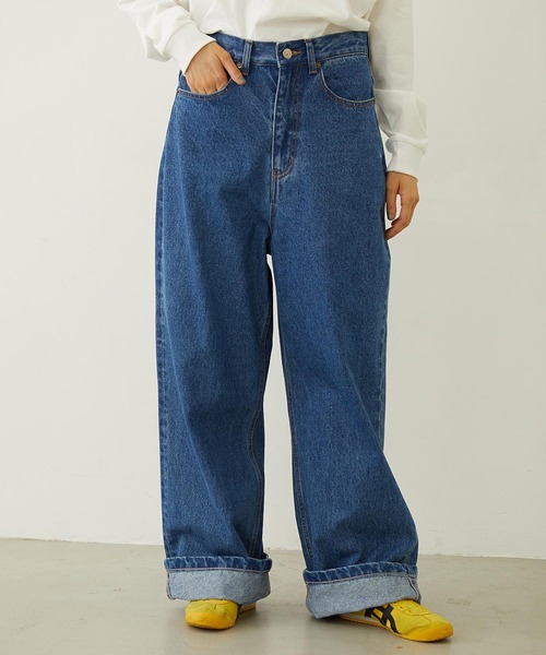 MILKFED.（ミルクフェド）の「BOYFRIEND LOOSE DENIM PANTS（デニムパンツ・レディース・ブラック/インディゴブルー/ライトインディゴブルー・S/M）」の4枚目の写真