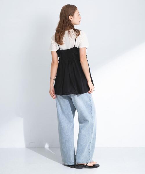 URBAN RESEARCH Sonny Label（アーバンリサーチサニーレーベル）の「コットンフリルキャミソール（キャミソール・レディース・ブラウン/ブラック・FREE）」の8枚目の写真