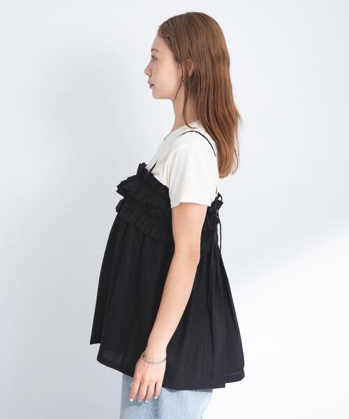 URBAN RESEARCH Sonny Label（アーバンリサーチサニーレーベル）の「コットンフリルキャミソール（キャミソール・レディース・ブラウン/ブラック・FREE）」の10枚目の写真