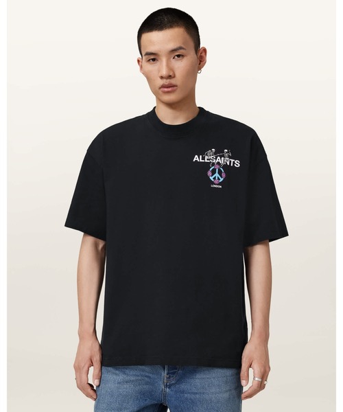 ALLSAINTS(オールセインツ)の「REINCARNATE SHORT SLEEVE CREW NECK T-SHIRT | REINCARNATE 半袖 クルー ネック Tシャツ(Tシャツ/カットソー・メンズ・ブラック・S/M/L/XS)」の3枚目の写真