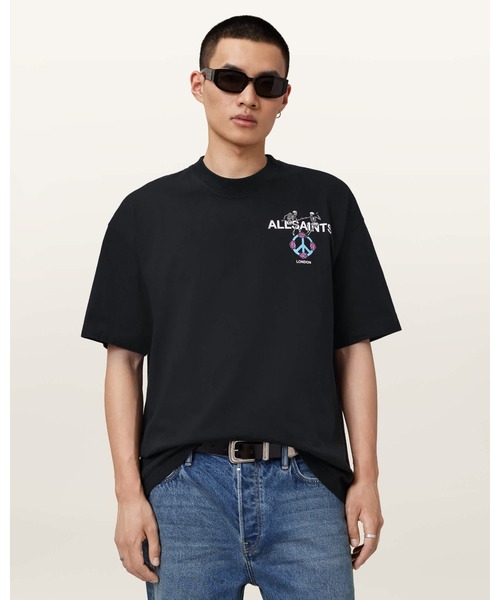 ALLSAINTS(オールセインツ)の「REINCARNATE SHORT SLEEVE CREW NECK T-SHIRT | REINCARNATE 半袖 クルー ネック Tシャツ(Tシャツ/カットソー・メンズ・ブラック・S/M/L/XS)」の5枚目の写真