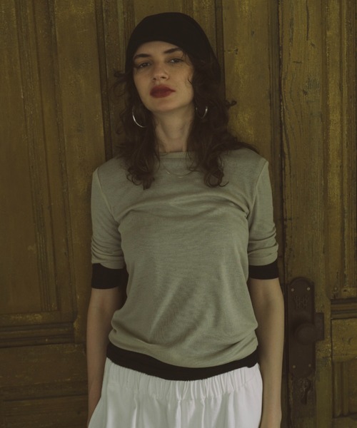 HANNE（アン）の「2PACKシアーハーフスリーブTEE（Tシャツ/カットソー・レディース・ホワイト/ピンク/ベージュ・FREE）」の2枚目の写真