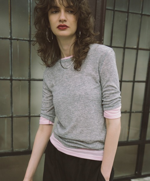 HANNE（アン）の「2PACKシアーハーフスリーブTEE（Tシャツ/カットソー・レディース・ホワイト/ピンク/ベージュ・FREE）」の3枚目の写真