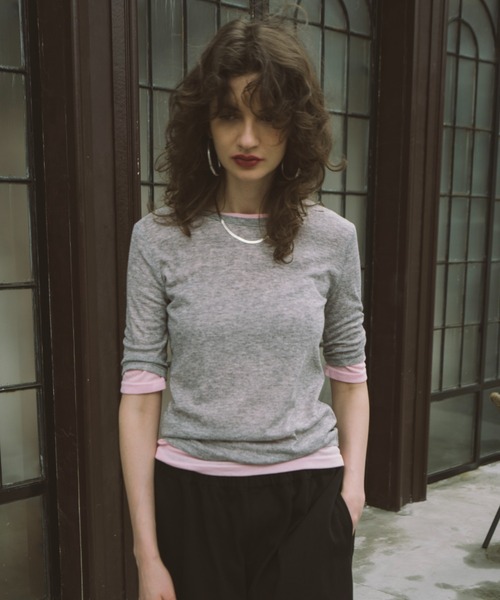 HANNE（アン）の「2PACKシアーハーフスリーブTEE（Tシャツ/カットソー・レディース・ホワイト/ピンク/ベージュ・FREE）」の4枚目の写真