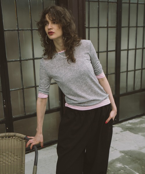 HANNE（アン）の「2PACKシアーハーフスリーブTEE（Tシャツ/カットソー・レディース・ホワイト/ピンク/ベージュ・FREE）」の8枚目の写真