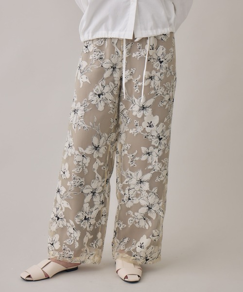 Paradise Picnic(パラダイスピクニック)の「大花柄イージーパンツ(その他パンツ・レディース・ブラック/ベージュ・FREE)」の2枚目の写真
