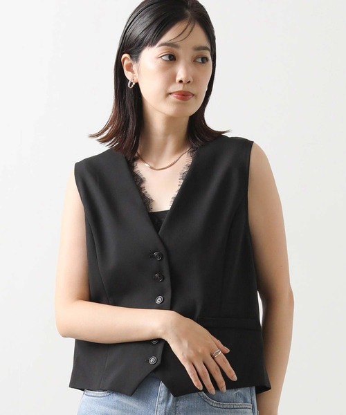 Gready Brilliant（グレディブリリアン）の「ショートベスト（その他アウター・レディース・グレイッシュベージュ/ブラック・38）」の22枚目の写真
