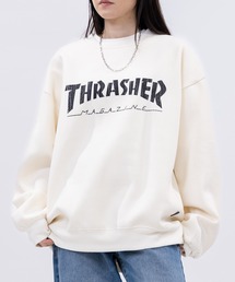 THRASHER | 【at】〔THRASHER/スラッシャー〕クラックプリント 裏起毛クルーネックスウェット ホームタウン/ダイヤ/NECKFACE(スウェット)