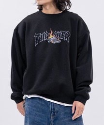 THRASHER（スラッシャー）の「【at】〔THRASHER/スラッシャー〕クラックプリント 裏起毛クルーネックスウェット ホームタウン/ダイヤ/NECKFACE（スウェット・メンズ）」