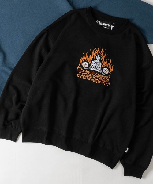 THRASHER(スラッシャー)の「【at】〔THRASHER/スラッシャー〕新柄追加 クラックプリント 裏起毛クルーネックスウェット ホームタウン/ダイヤ/NECKFACE(スウェット・メンズ・ライトグレー系2/ブラック系3/ブラック系1/ワイン/ブラウン系2/ブラウン系1/ホワイト系2/ホワイト系1/ライトグレー系3/ライトグレー系1/ブラック系2/ホワイト系3/ブラック系5/ブラック系4/ブルー系4/レッド系4・LARGE/MEDIUM)」の8枚目の写真
