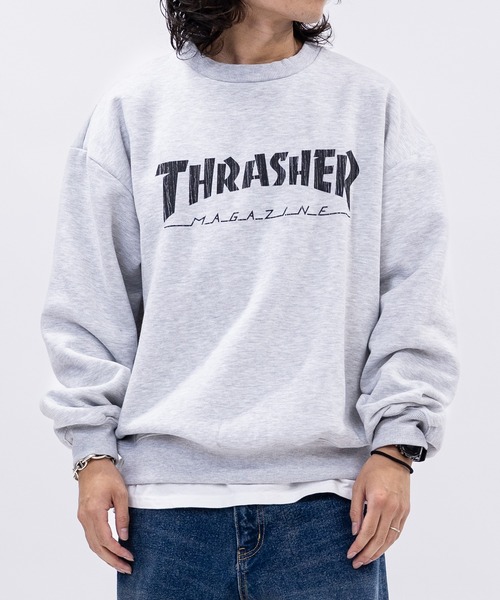 THRASHER(スラッシャー)の「【at】〔THRASHER/スラッシャー〕クラックプリント 裏起毛クルーネックスウェット ホームタウン/ダイヤ/NECKFACE(スウェット・メンズ・ライトグレー系2/ブラック系3/ブラック系1/ワイン/ブラウン系2/ブラウン系1/ホワイト系2/ホワイト系1/ライトグレー系3/ライトグレー系1/ブラック系2/ホワイト系3・LARGE/MEDIUM)」の7枚目の写真