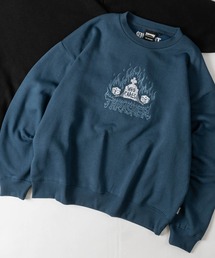 【at】〔THRASHER/スラッシャー〕新柄追加 クラックプリント 裏起毛クルーネックスウェット ホームタウン/ダイヤ/NECKFACE