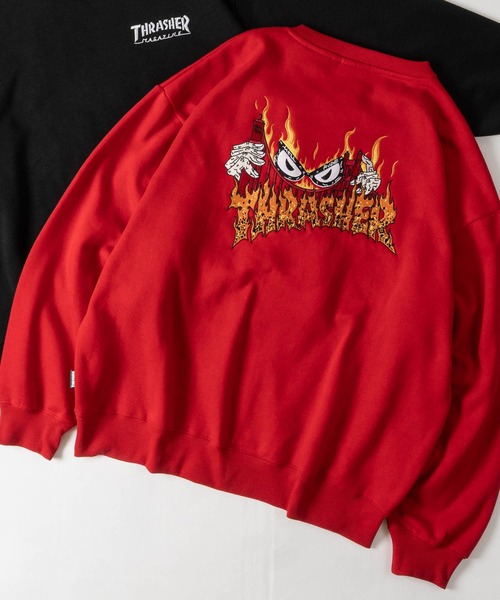 THRASHER(スラッシャー)の「【at】〔THRASHER/スラッシャー〕新柄追加 クラックプリント 裏起毛クルーネックスウェット ホームタウン/ダイヤ/NECKFACE(スウェット・メンズ・ライトグレー系2/ブラック系3/ブラック系1/ワイン/ブラウン系2/ブラウン系1/ホワイト系2/ホワイト系1/ライトグレー系3/ライトグレー系1/ブラック系2/ホワイト系3/ブラック系5/ブラック系4/ブルー系4/レッド系4・LARGE/MEDIUM)」の16枚目の写真