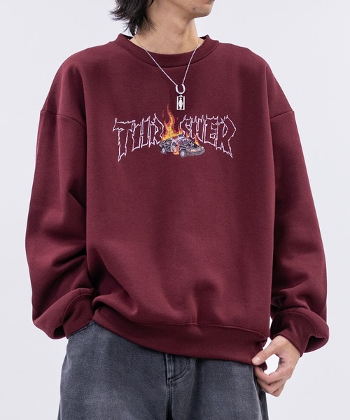 THRASHER(スラッシャー)の「【at】〔THRASHER/スラッシャー〕クラックプリント 裏起毛クルーネックスウェット ホームタウン/ダイヤ/NECKFACE(スウェット・メンズ・ライトグレー系2/ブラック系3/ブラック系1/ワイン/ブラウン系2/ブラウン系1/ホワイト系2/ホワイト系1/ライトグレー系3/ライトグレー系1/ブラック系2/ホワイト系3・LARGE/MEDIUM)」の12枚目の写真