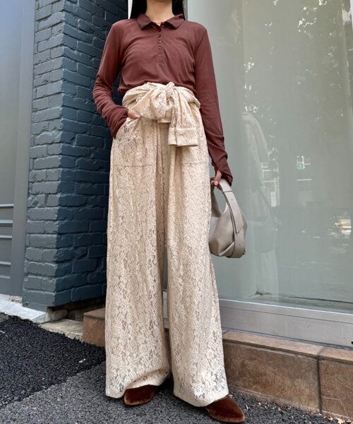 WILLOW(ウィロー)の「【willow】レースオールインワン(サロペット/オーバーオール・レディース・ベージュ/ブラウン・ONE SIZE)」の1枚目の写真