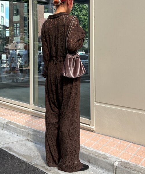 WILLOW(ウィロー)の「【willow】レースオールインワン(サロペット/オーバーオール・レディース・ベージュ/ブラウン・ONE SIZE)」の21枚目の写真
