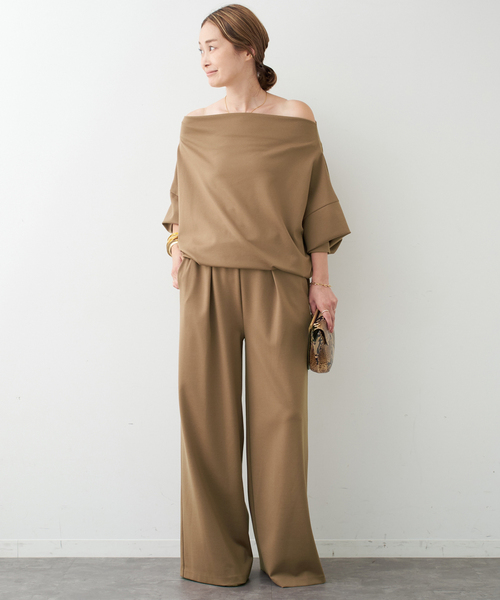 Deuxieme Classe(ドゥーズィエムクラス)の「*PRIMEWOOL PONTE パンツ(その他パンツ・レディース・ブラック/タン・34/36/38)」の4枚目の写真