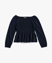 GIRLS ロングスリーブスモックトップ