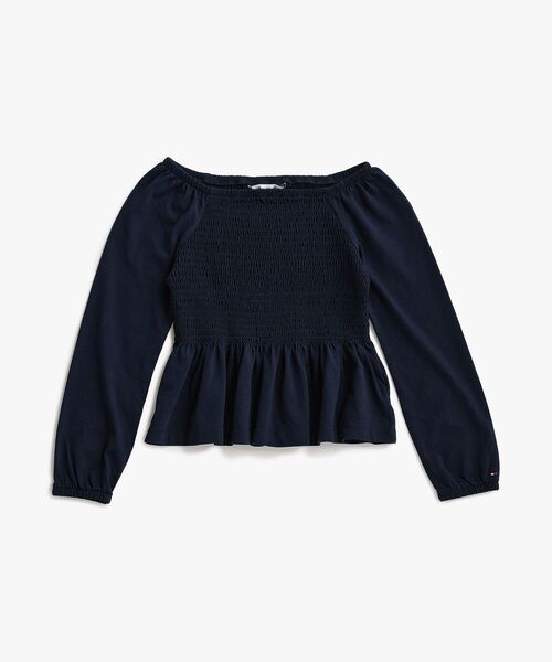 TOMMY HILFIGER(トミーヒルフィガー)の「GIRLS ロングスリーブスモックトップ(その他トップス・レディース・マルチ/ネイビー・140cm/150cm/130cm/160cm)」の1枚目の写真