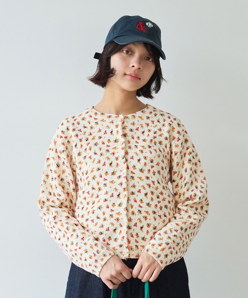 bulle de savon（ビュルデサボン）の「《early spring》hana hana プリント ニットカーディガン（カーディガン/ボレロ・レディース・アイボリー・FREE）」の2枚目の写真