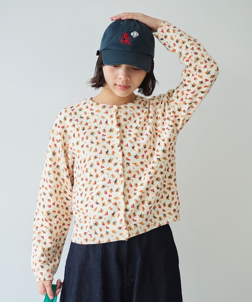bulle de savon（ビュルデサボン）の「《early spring》hana hana プリント ニットカーディガン（カーディガン/ボレロ・レディース・アイボリー・FREE）」の3枚目の写真