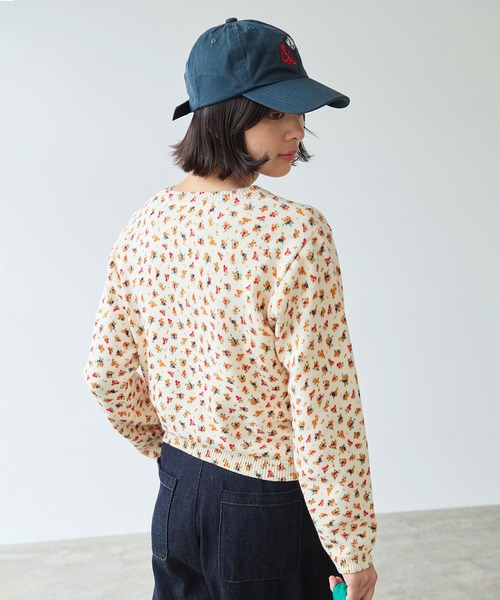 bulle de savon（ビュルデサボン）の「《early spring》hana hana プリント ニットカーディガン（カーディガン/ボレロ・レディース・アイボリー・FREE）」の4枚目の写真