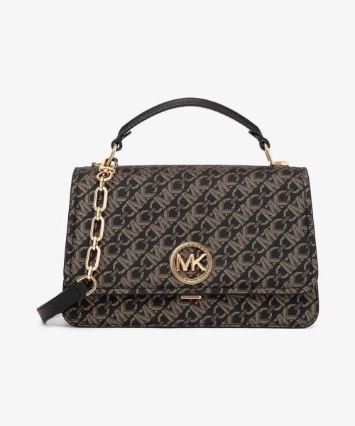 MICHAEL KORS(マイケルコース)の「DELANCEY エンパイア シグネチャーロゴ トップ ハンドル チェーン サッチェル ミディアム(ハンドバッグ・レディース・ブラック系その他・FREE)」の1枚目の写真