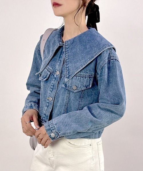 セール】【大きめ襟が可愛さ引き立てる♪クラシカルデニム】セーラー