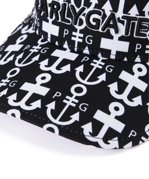 PEARLY GATES（パーリーゲイツ）の「【PEARLY GATES】ロゴアンカー柄バイザー (UNISEX)（サンバイザー・レディース・ブラック系その他・FREE）」の6枚目の写真
