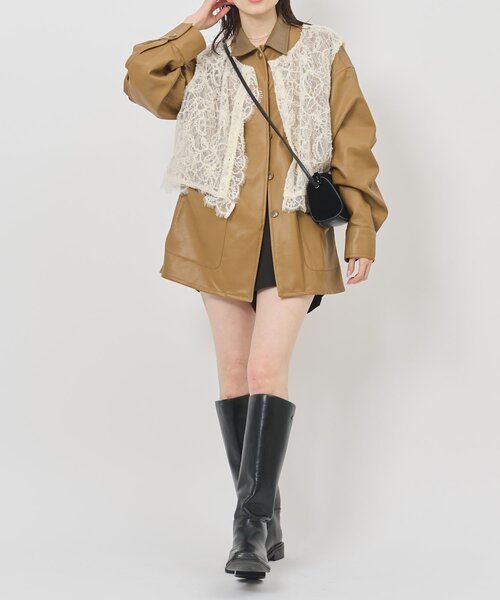 mystic（ミスティック）の「【@lily.s_y 企画】マルチwayレースレイヤードジャケット（その他アウター・レディース・アイボリー/キャメル・1/2）」の11枚目の写真