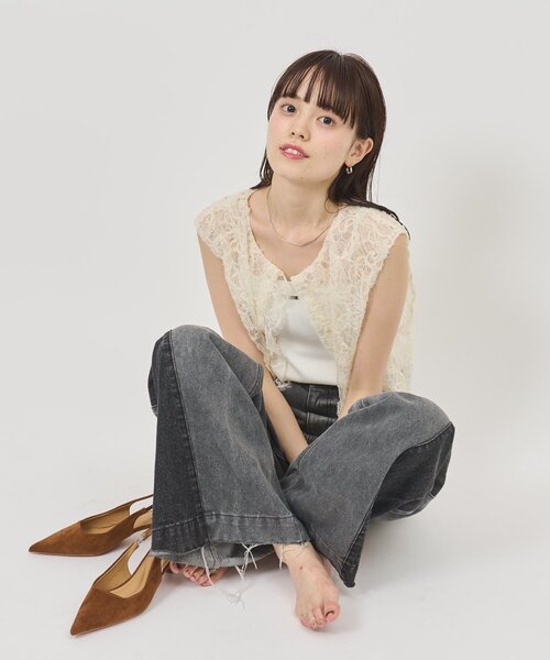 mystic（ミスティック）の「【@lily.s_y 企画】マルチwayレースレイヤードジャケット（その他アウター・レディース・アイボリー/キャメル・1/2）」の5枚目の写真