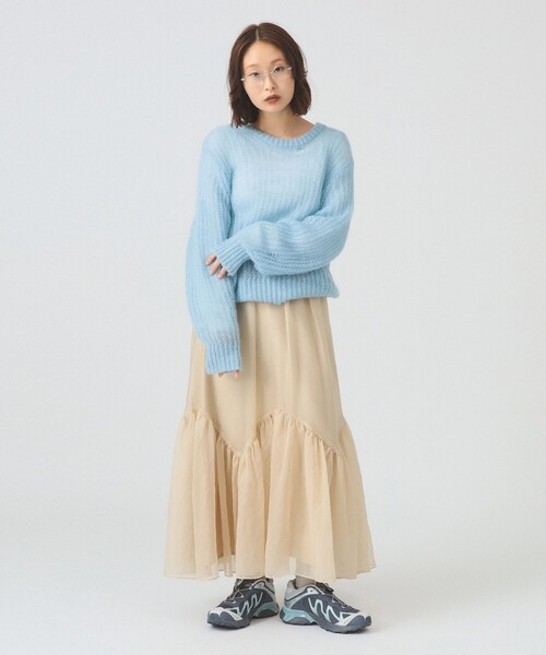 Ray BEAMS（レイビームス）の「シアー ティアード スカート（スカート・レディース・ベージュ/ブラック・1/0）」の16枚目の写真