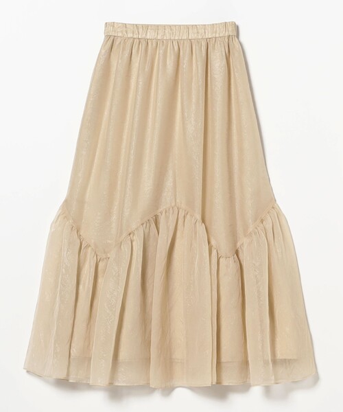 Ray BEAMS（レイビームス）の「シアー ティアード スカート（スカート・レディース・ベージュ/ブラック・1/0）」の5枚目の写真