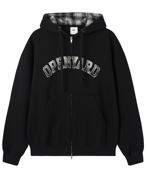 OY（オーワイ）の「『OY/オーワイ』FLANNEL CHECK LOGO HOODIE ZIP UP/フランネルチェックロゴジップアップパーカー（パーカー・レディース・グレー/ブラック・M/L）」の15枚目の写真