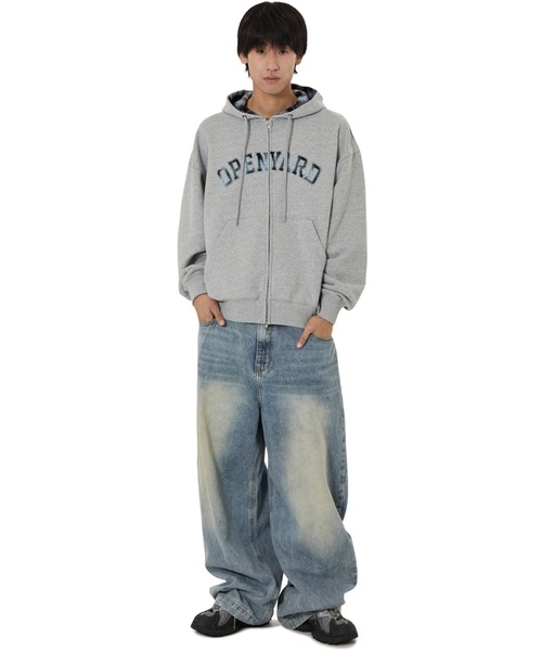 OY（オーワイ）の「『OY/オーワイ』FLANNEL CHECK LOGO HOODIE ZIP UP/フランネルチェックロゴジップアップパーカー（パーカー・レディース・グレー/ブラック・M/L）」の14枚目の写真